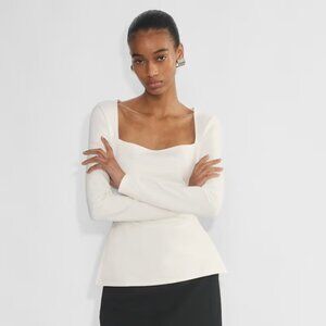 Aritzia Babton - Calla Ponte Longsleeve in Light Birch